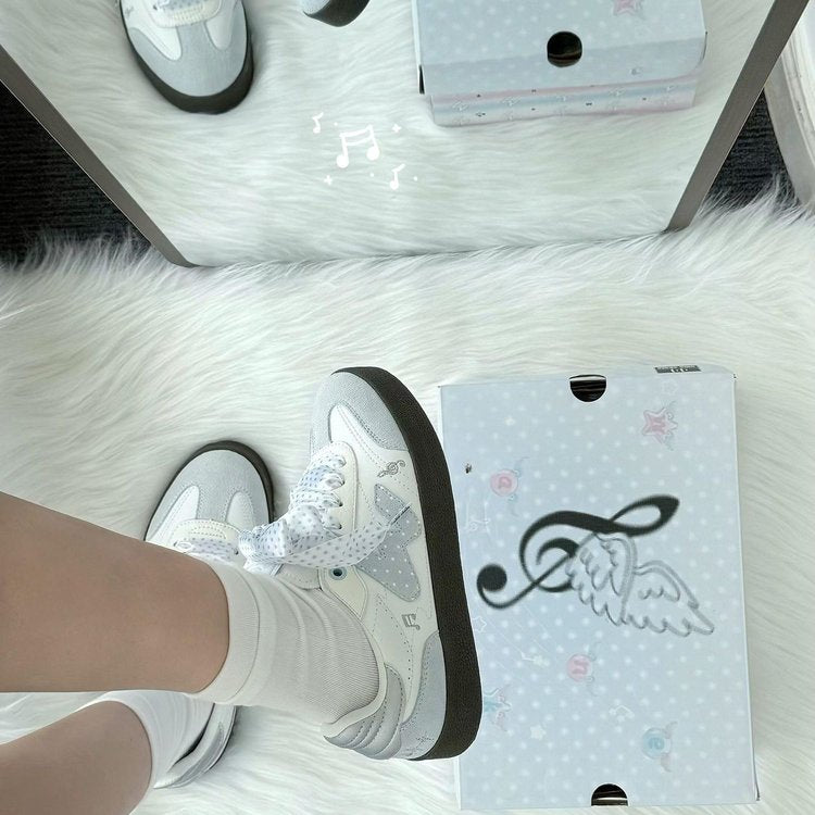 Unisex Autumn Small Musical Note Casual Skate Shoes, National Trainer Sneakers Students