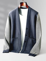 Men's Contrast Color Sleeves Outer Sweater Bottoming Sweater - WOMONA.COM