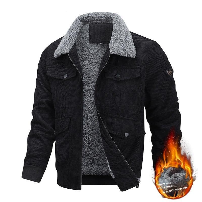 Winter Lapel Fleece Jacket With Pockets - WOMONA.COM
