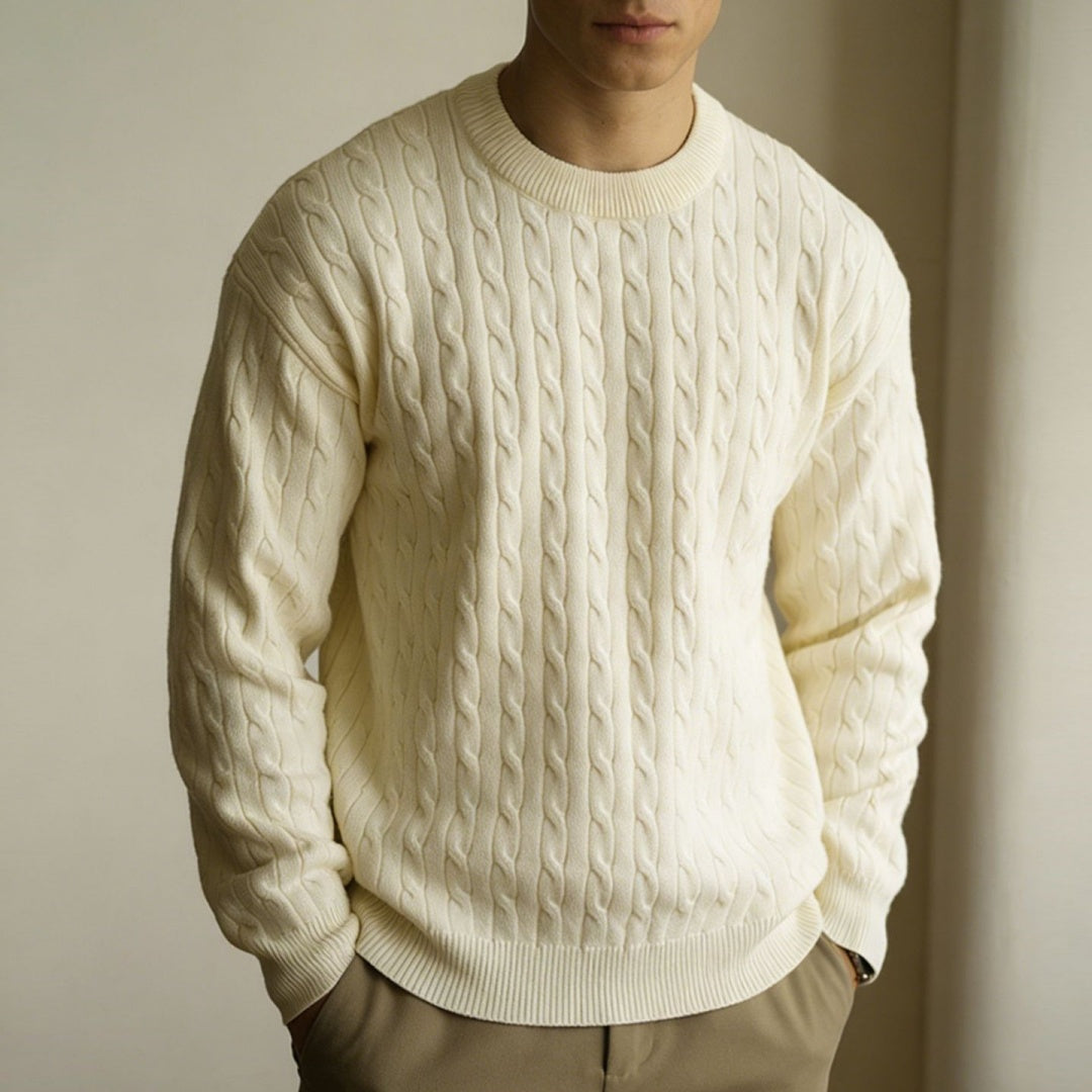 Men's Relaxed Flecked Crew-Neck Sweater - product view 1