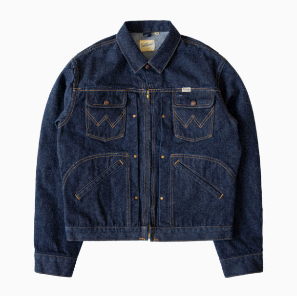 Men's Dark Indigo Cotton Denim Jacket, Dark Indigo - product view 4