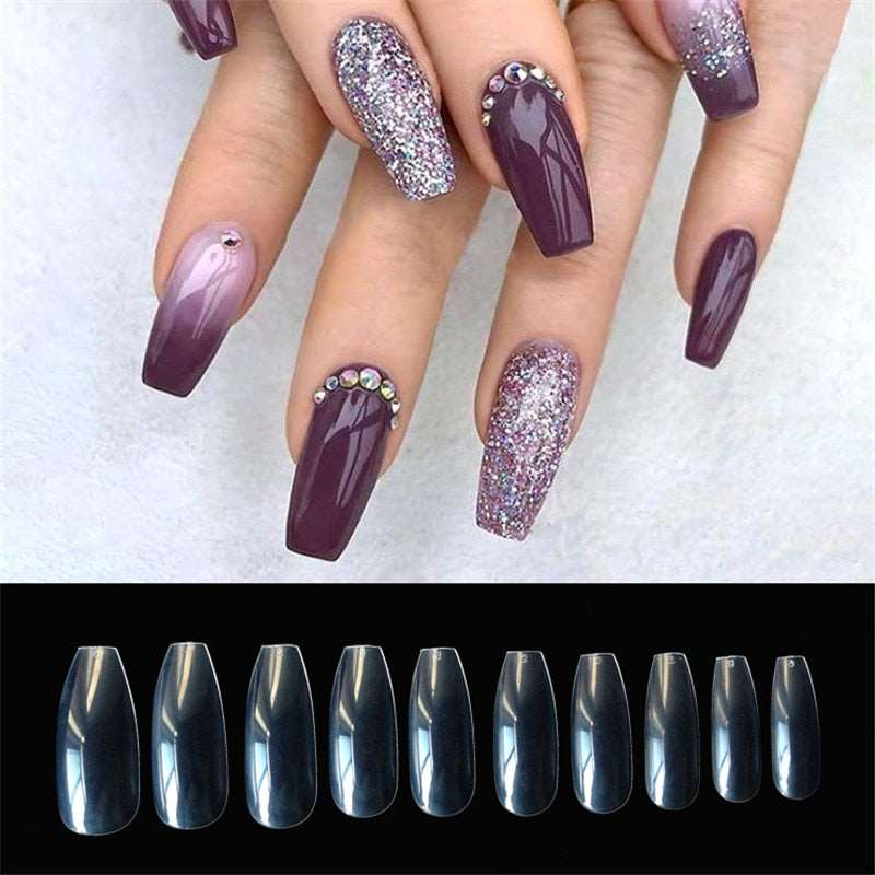 500 transparent / natural fake nails - WOMONA.COM