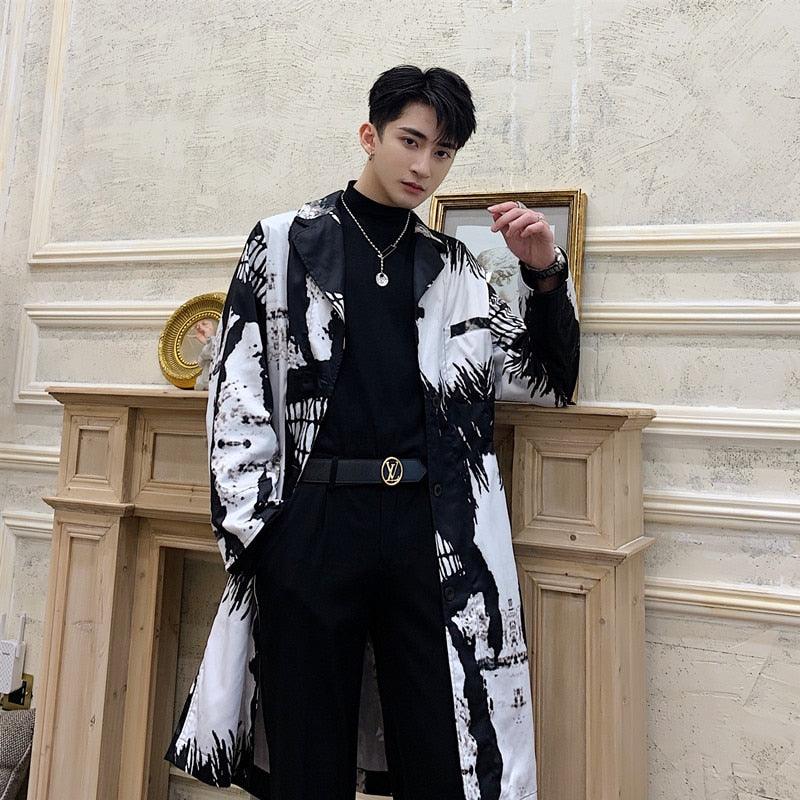 Men's single-breasted trench coat - WOMONA.COM