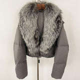 Fox Fur Collar Thick Short Down Jacket Coat