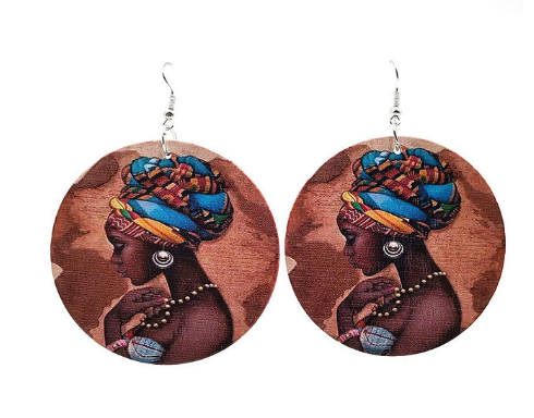 Wood Print Earrings - WOMONA.COM