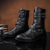 Middle Tube Leather Boots