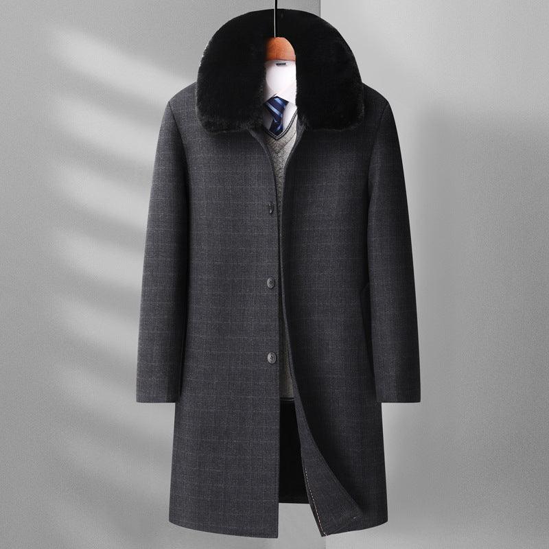 Middle Aged And Elderly Wool Overcoat Men Warm - WOMONA.COM