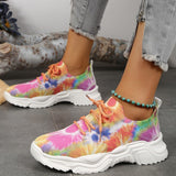 Zapatos deportivos casuales con flores para mujer, suela plana, talla grande