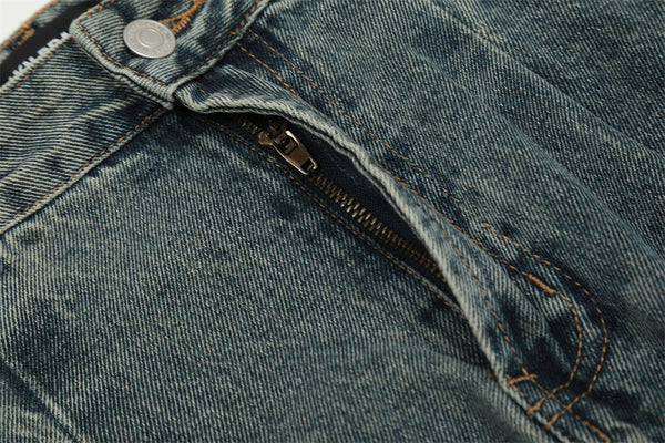 Distressed Washed Loose Jeans For Men - WOMONA.COM