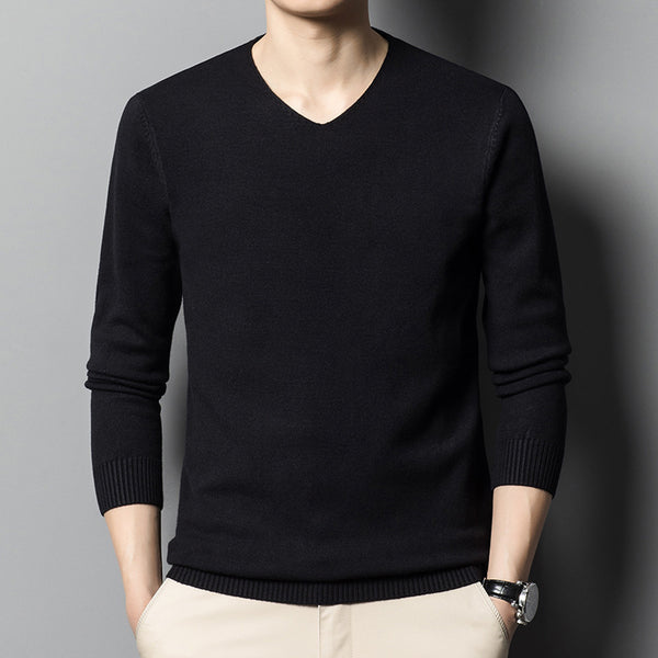 Business Low V-neck Men's Autumn Bottoming Shirt Inner Knitted Sweater