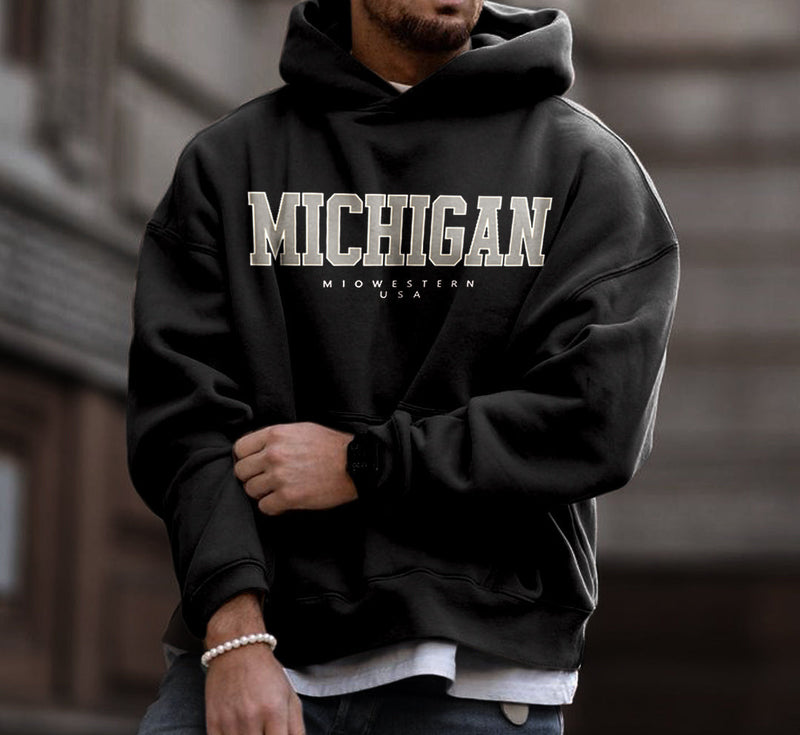 European And American Leisure Hooded Pocket Sweatshirt