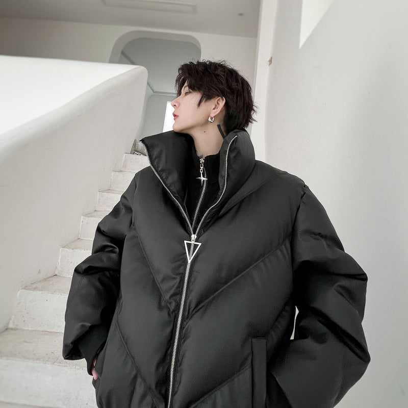 Loose Thick Leather Cotton-padded Coat - WOMONA.COM