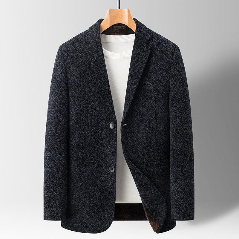 Chenille Casual Simple Suit Jacket For Men - WOMONA.COM