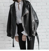 Autumn Loose Pu Leather Jacket - WOMONA.COM