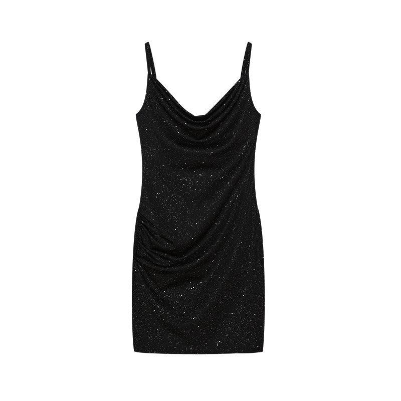Casual Rhinestone Wrapped Hip Fashionable Dress - WOMONA.COM
