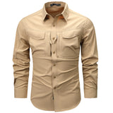 Men's Workwear Long Sleeve Shirt - WOMONA.COM