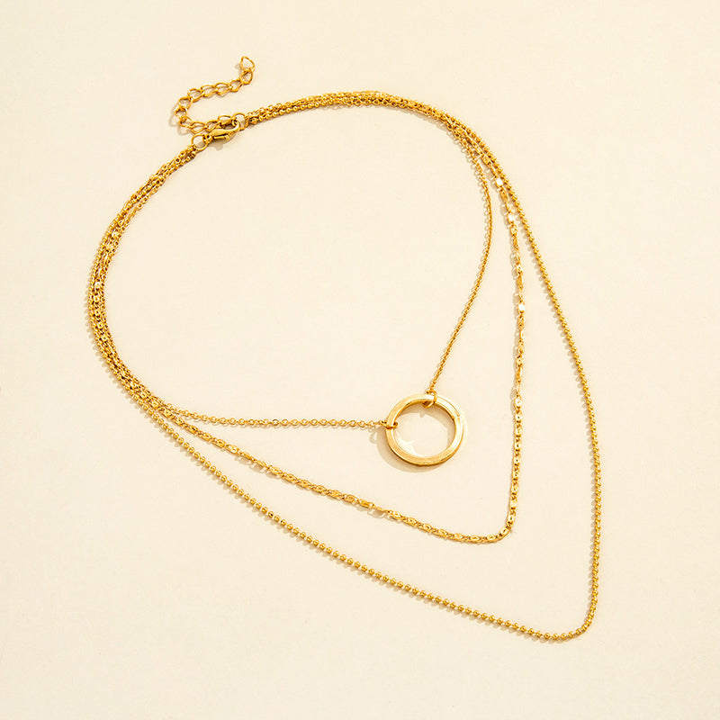 Circle Clavicle Chain Necklace Women - WOMONA.COM