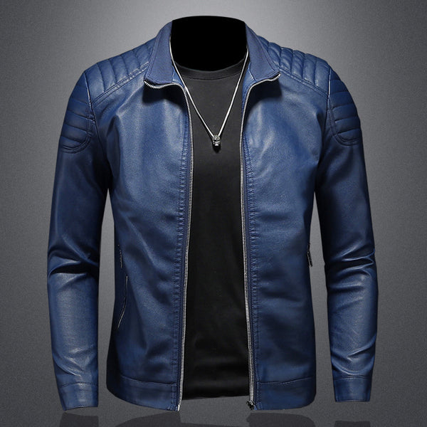 Men's Leather Motorcycle Jacket Thin Coat - WOMONA.COM