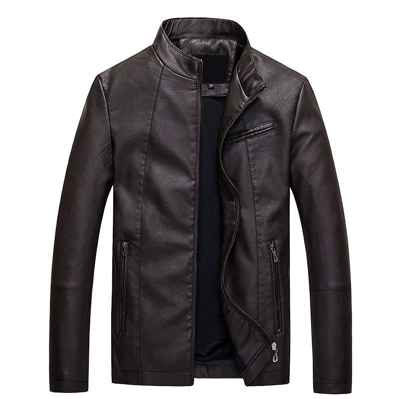 Men's classic PU leather jacket