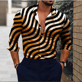 Men's Casual 3D Irregular Pattern Printed Shirt - WOMONA.COM