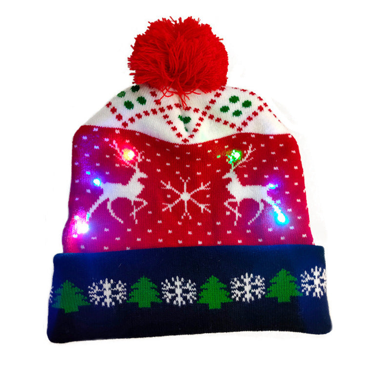 LED Christmas Hat Sweater Knitted Beanie Christmas