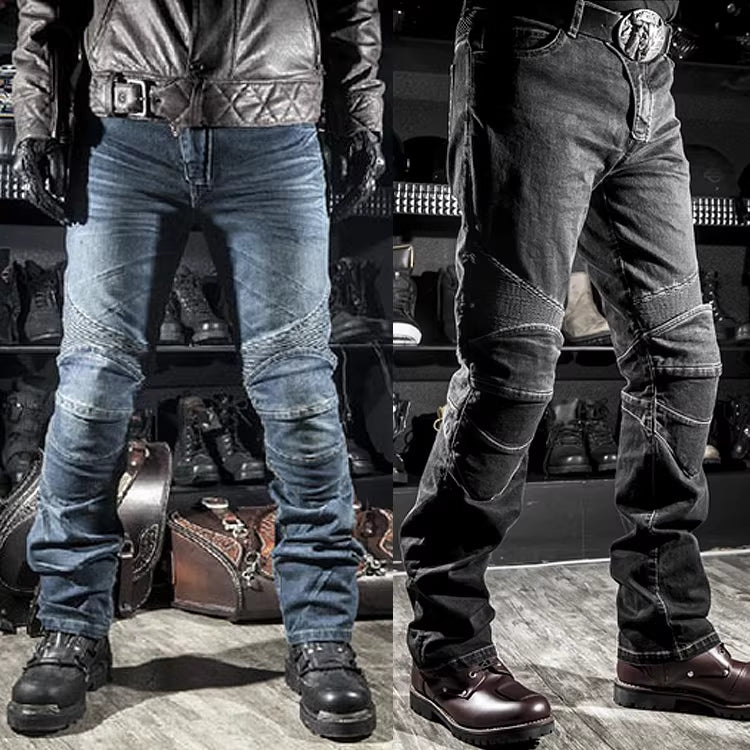 Motorcycle Touring Denim Straight-Leg Pants For Bikers