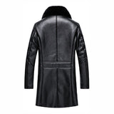 Men's Leather Coat Padded Fleece Jacket - WOMONA.COM