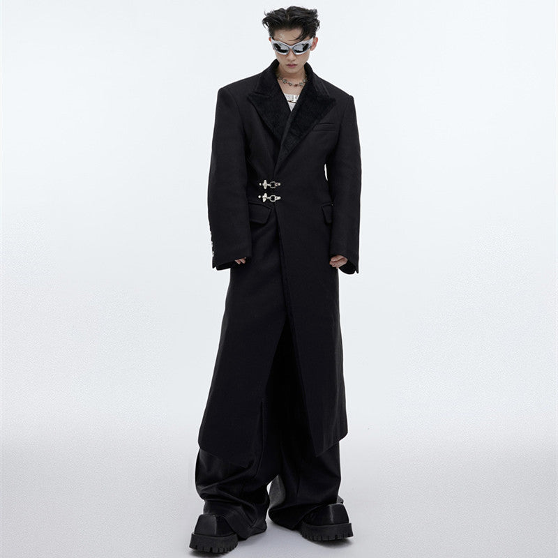 Men's Coat Design Feel Long Over The Knee Coat - WOMONA.COM