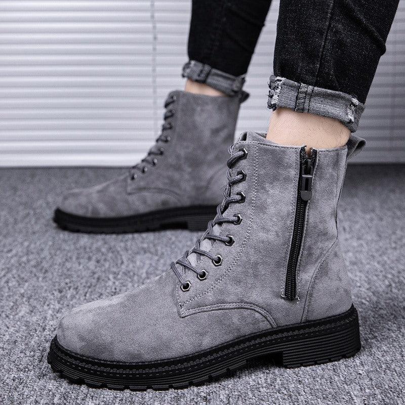Boots men's autumn British high-top Martin boots - WOMONA.COM