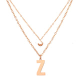 Double-layer Letter Necklace Ornament - WOMONA.COM