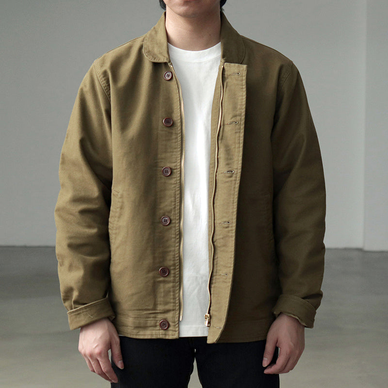 Men's Cotton-Lined Vintage Deck Jacket - product view 1