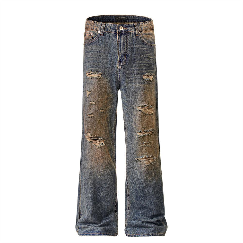 Men's Relaxed High-Street Ripped Jeans