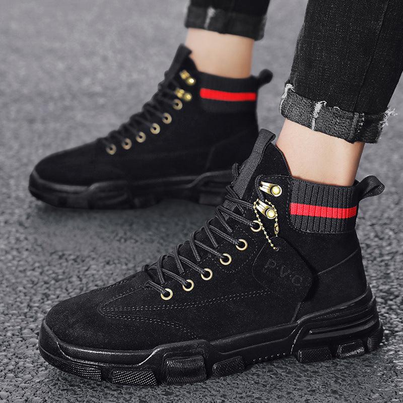High-top Martin Leather Boots New British Tooling Boots Men - WOMONA.COM