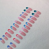 Multicolored Wave Pattern Extra Long Ballerina Frosted Nail Art - WOMONA.COM