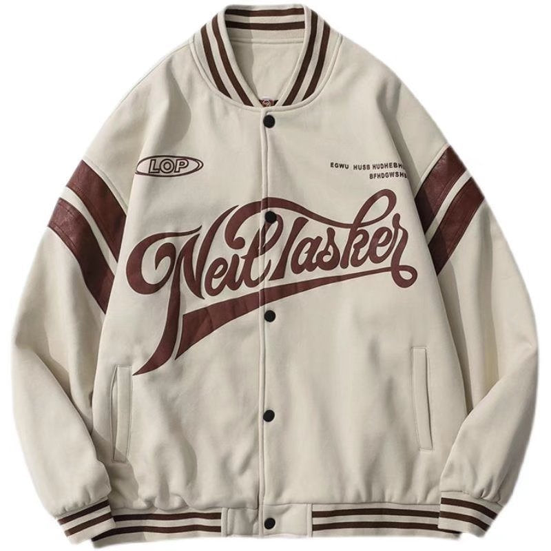 Baseball Uniform Jacket Loose Letters Men And Women Couple Jackets - WOMONA.COM