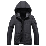 Outdoor Men's Plus Fleece Warm Cotton Jacket - WOMONA.COM