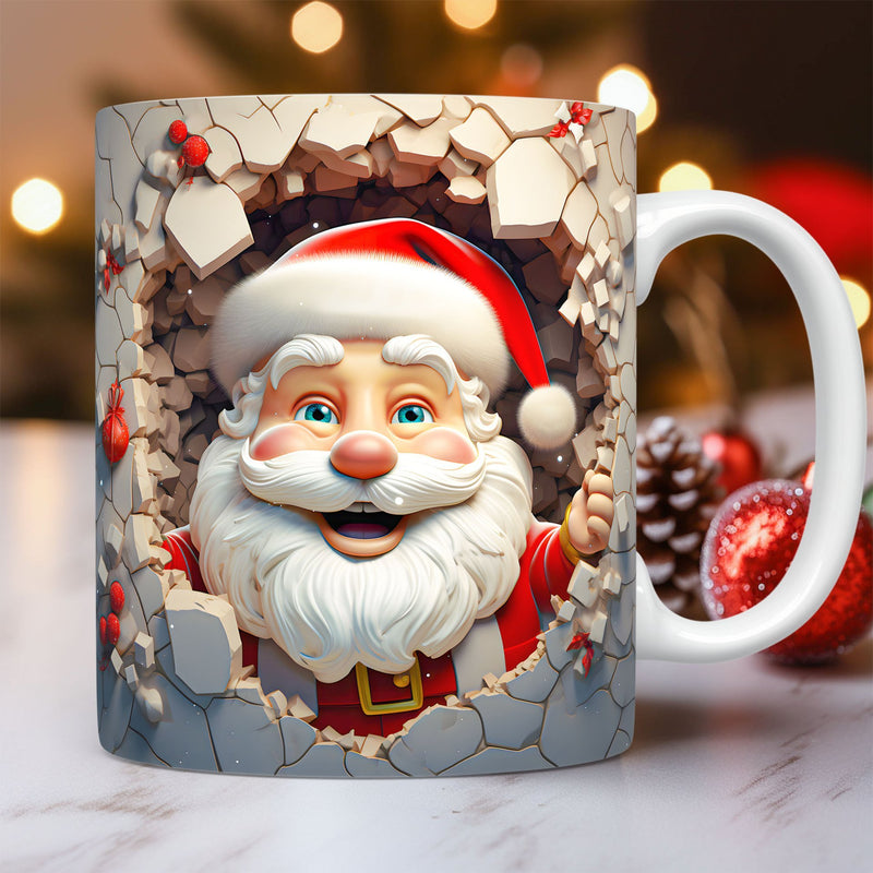 Creative 3D Christmas Ceramic Mug Unique Space Design Snowman Santa Coffee Cup Tea Milk Mug Christmas Gifts For Kids Adults Kitchen Gadgets