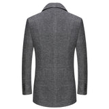 Winter Thick Men Wool Jackets Scarf Detachable Collar Fit Men - WOMONA.COM