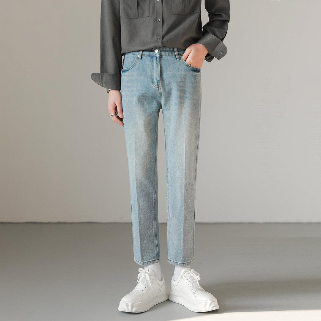 Versatile Casual Small Leg Cropped Jeans For Men - WOMONA.COM