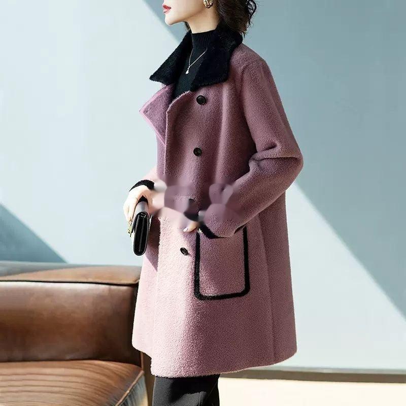 Mid-length Reversible Woolen Coat New - WOMONA.COM