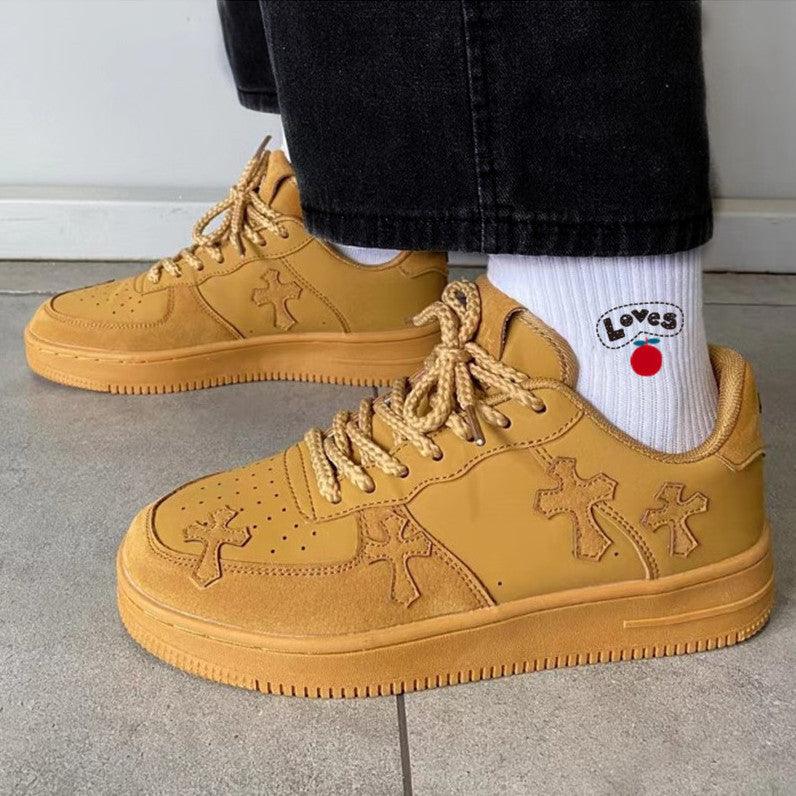 Wheat Casual Sneakers Women Retro Platform Sneaker - WOMONA.COM