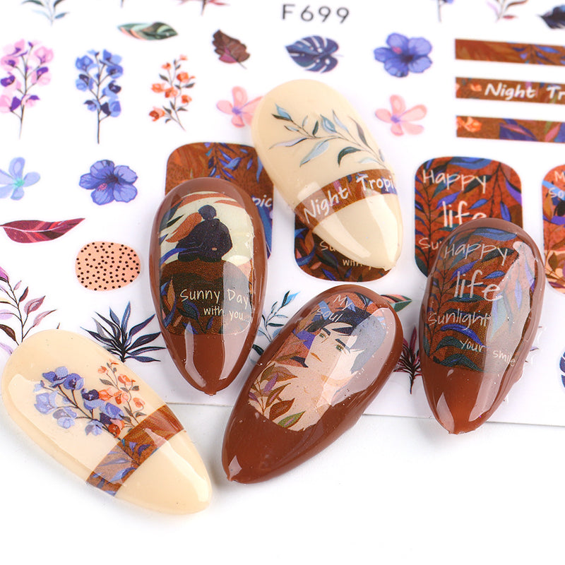 Nail Stickers Floral Series Nails - WOMONA.COM