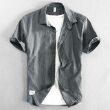 Casual Loose Lapels Outer Wear Half Sleeve Top For Men - WOMONA.COM