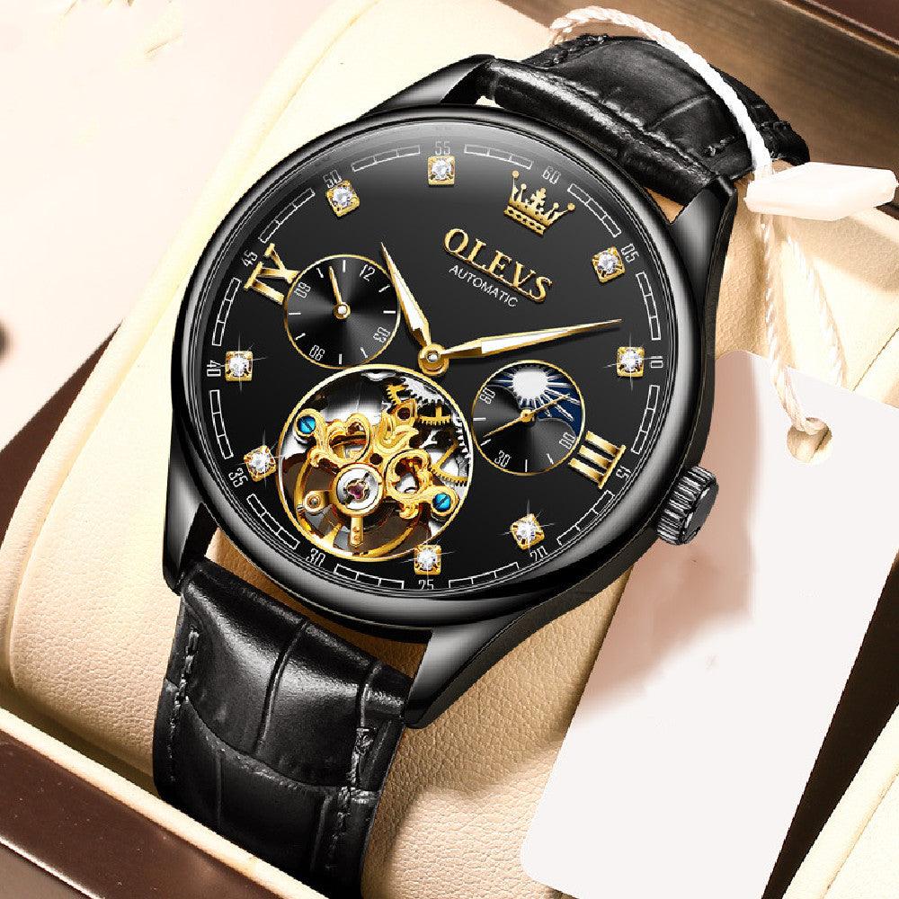 Men's Fashion Hollowed-out Mechanical Watch - WOMONA.COM