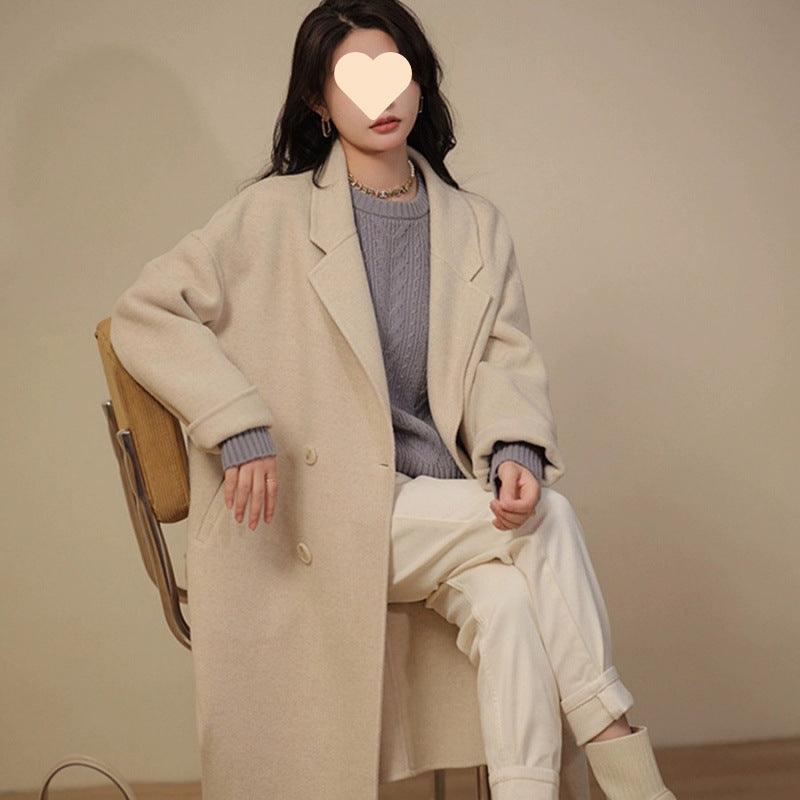 Women's Double-Faced Wool Mid-Length Coat