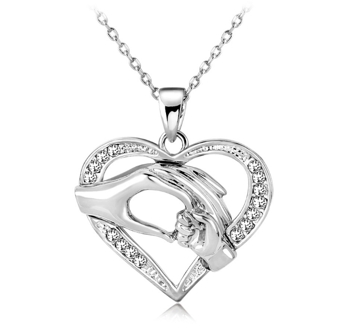 Mens 3 colors Black Chain Love Heart Necklaces for Couples - WOMONA.COM