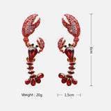 Temperament Lobster Shape Long Earrings - WOMONA.COM