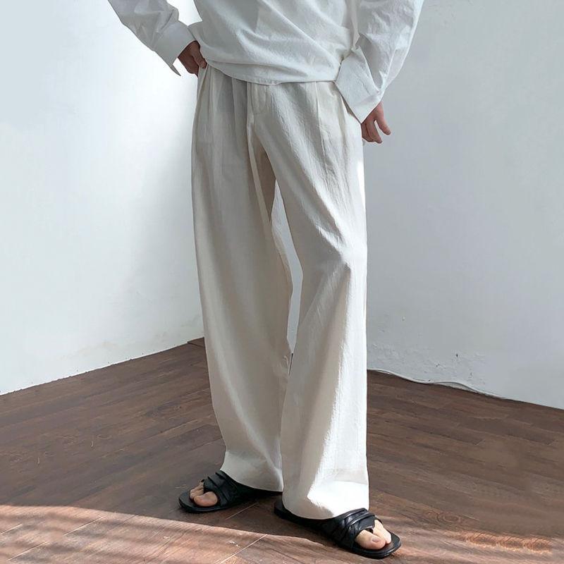 Thin Linen Men's Pants Loose Straight Casual Trousers - WOMONA.COM