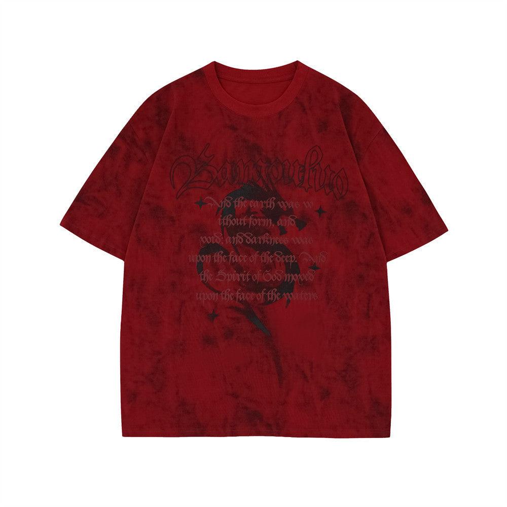 Tie-dyed Printed Short-sleeved T-shirt For Men - WOMONA.COM