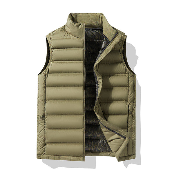 Plus Size Down Stand-up Collar Thermal Thick Graphene Vest Waistcoat - WOMONA.COM